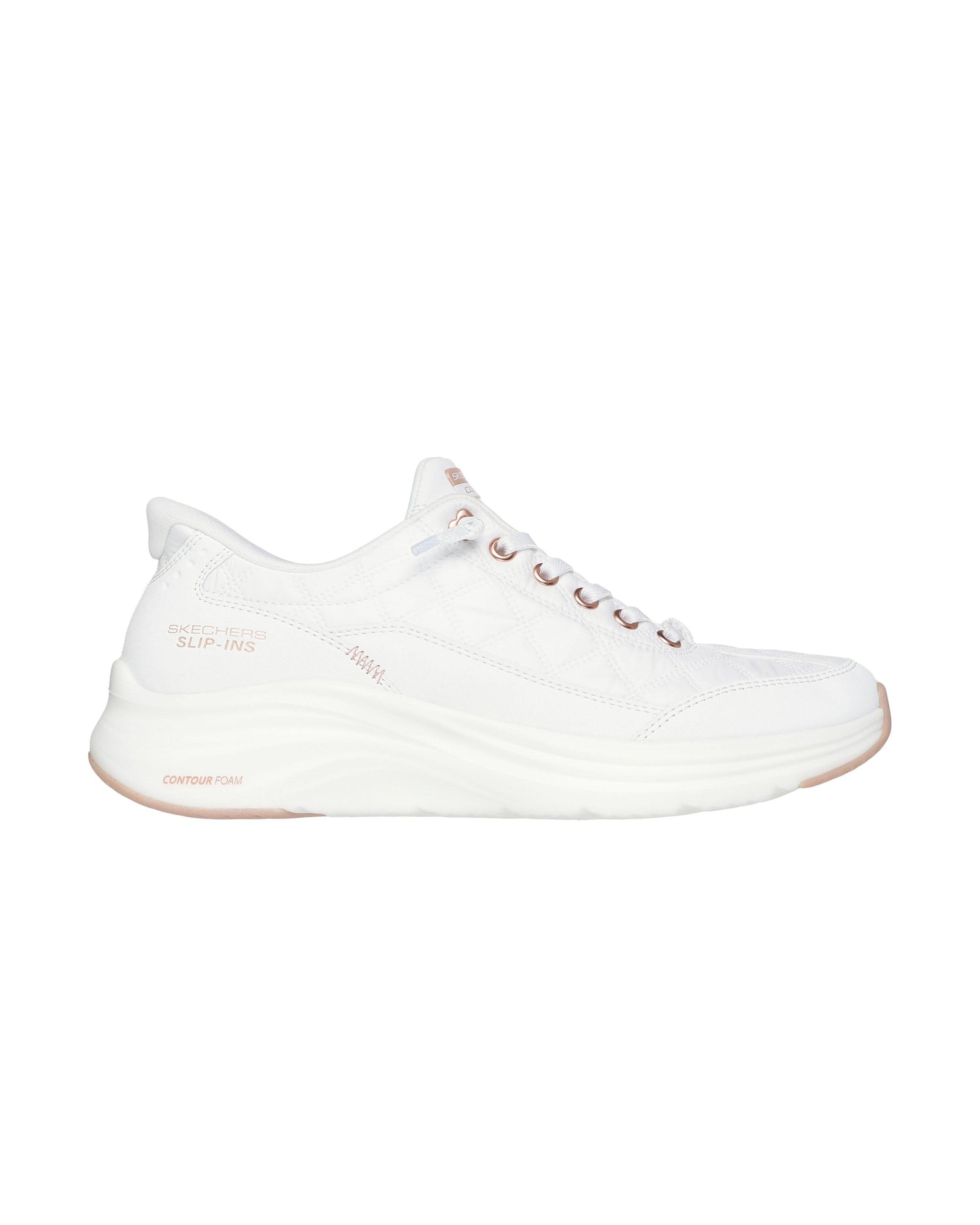Skechers Women's Contour Sneaker White Casual Lace-Up Shoes